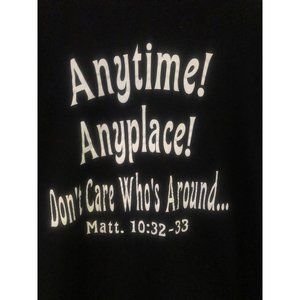 Anytime Any Place Shirt Mens Small Black Short Sleeve